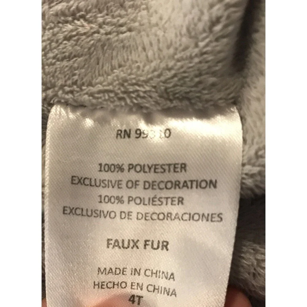 Amarican Widgeon Grey Coat Jacket Faux Fur Girls Sz 4 T